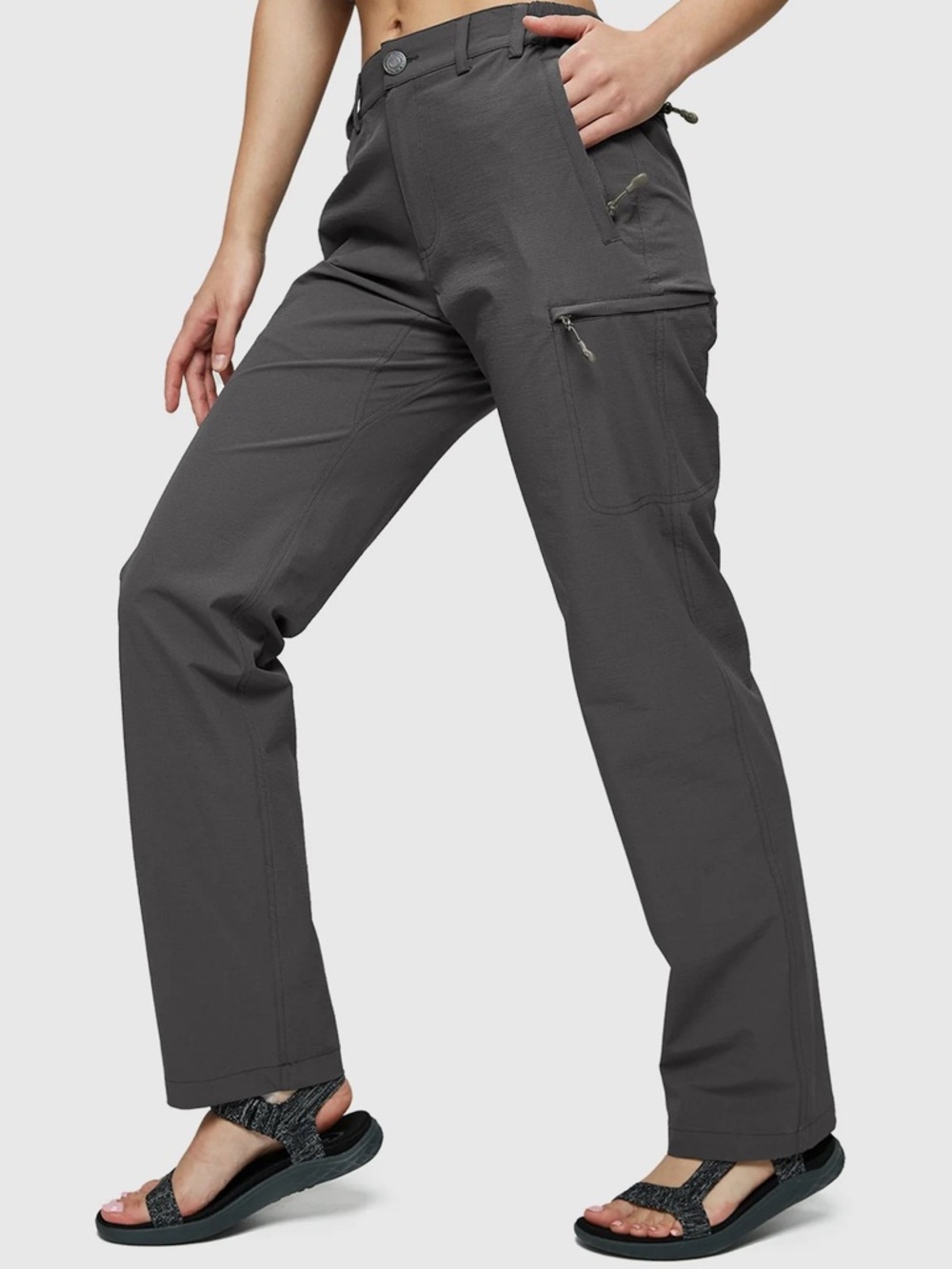 MIER Women's Quick Dry Cargo Pants, Lightweight Hiking Pants, Dimgray, EUC, 12